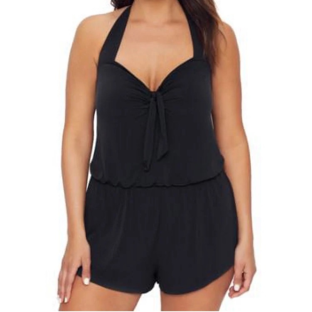 AQUA GREEN Halter Swim Romper Sz 26W